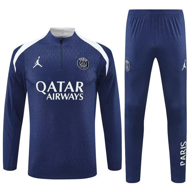 25-26 PSG Navy Training Kits Long Football Tracksuits