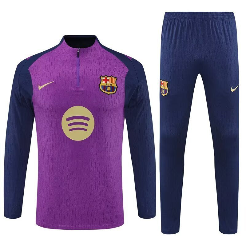 25-26 Barcelona Navy Training Kits Long Football Tracksuits