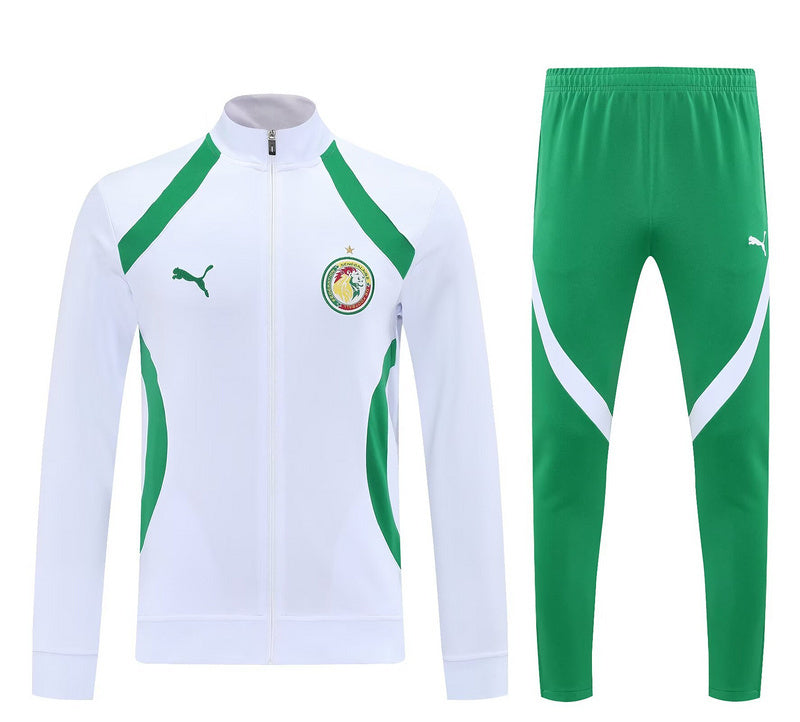 25-26 Senegal White Football Tracksuit Long Jacket Suits