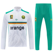 25-26 Cameroon White Football Tracksuits Long Jacket Suits