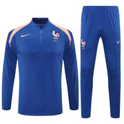25-26 France Blue Training Kits Long Football Tracksuits