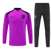 25-26 England Purple Training Kits Long Football Tracksuits