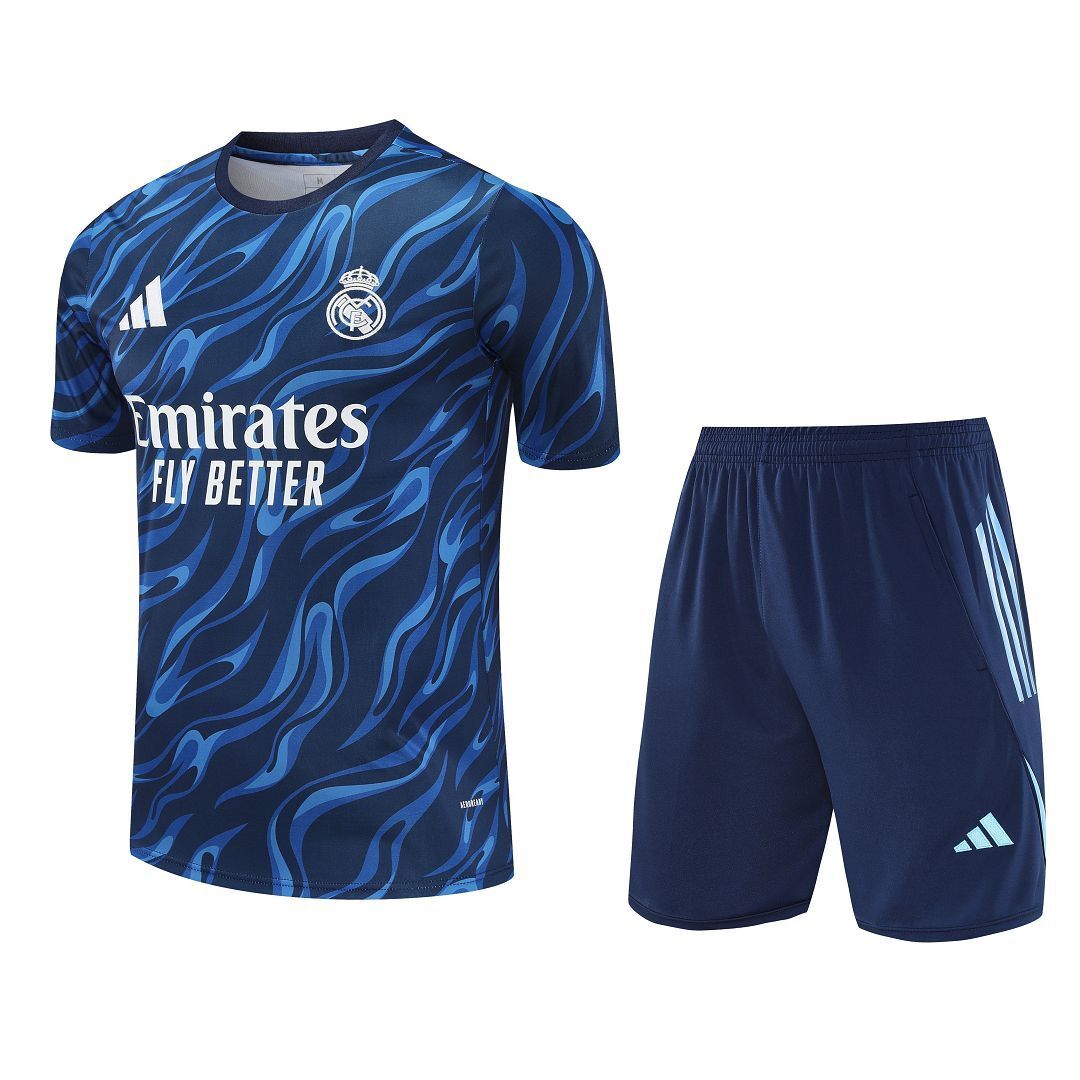 25-26 Real Madrid Training Kits Blue Football Tracksuits