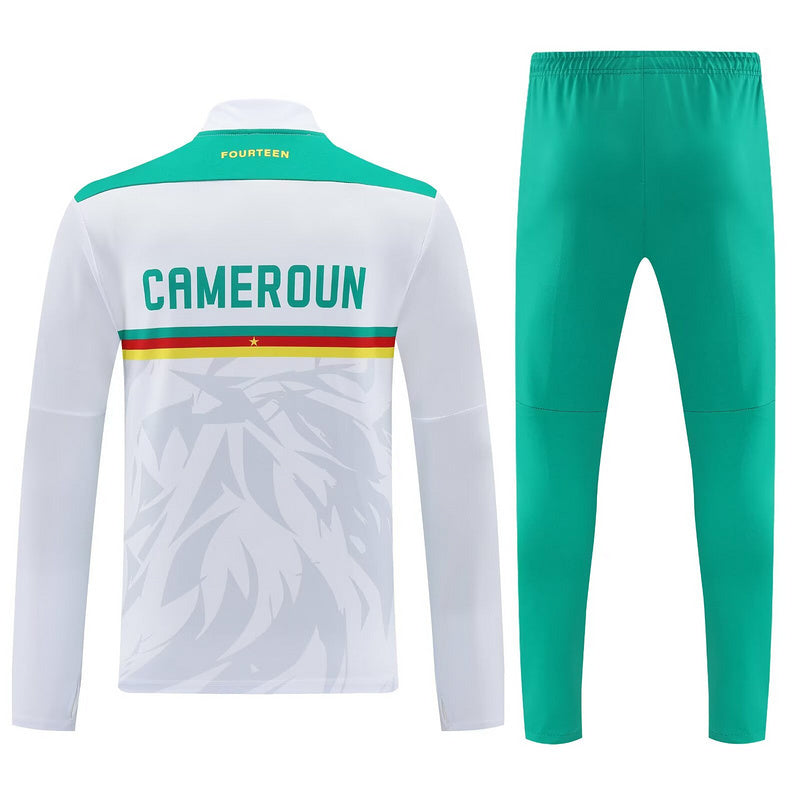 25-26 Cameroon White Football Tracksuits Long Jacket Suits