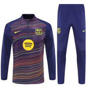 25-26 Barcelona Navy Training Kits Long Football Tracksuits