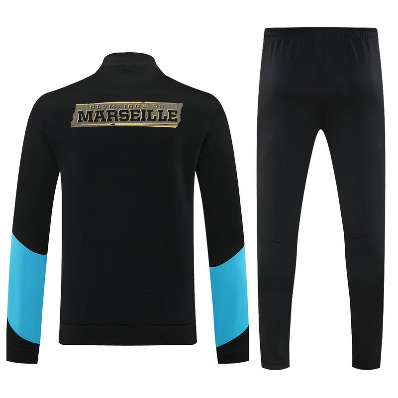 25-26 Marseille Black Football Tracksuit (Long)