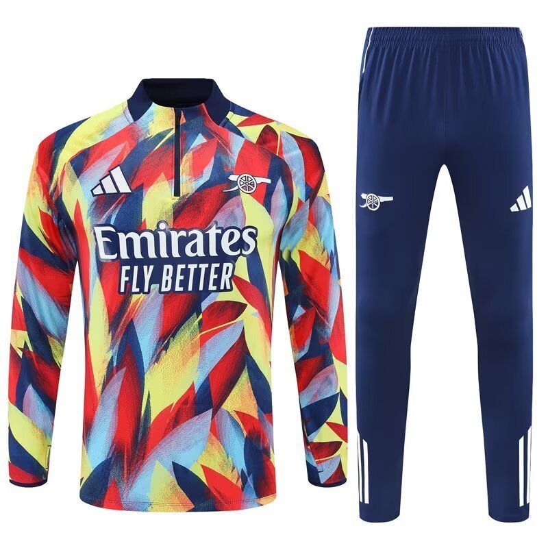 25-26 Arsenal Pre-Match Training Kits Long Football Tracksuit